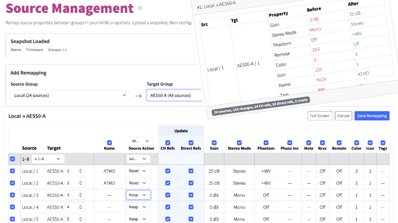 Source Management Screenshot
